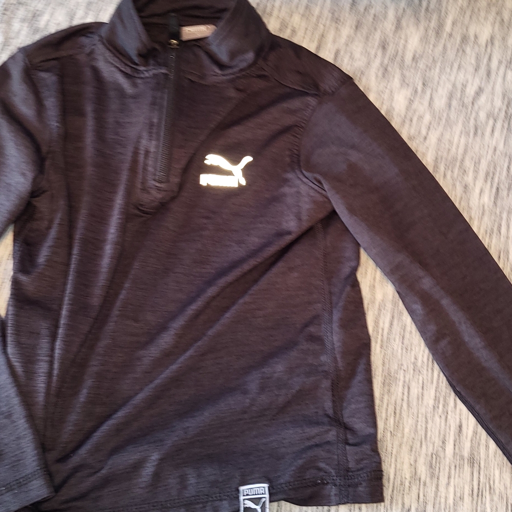 Puma Kids Charcoal Quarter-Zip Sweatshirt